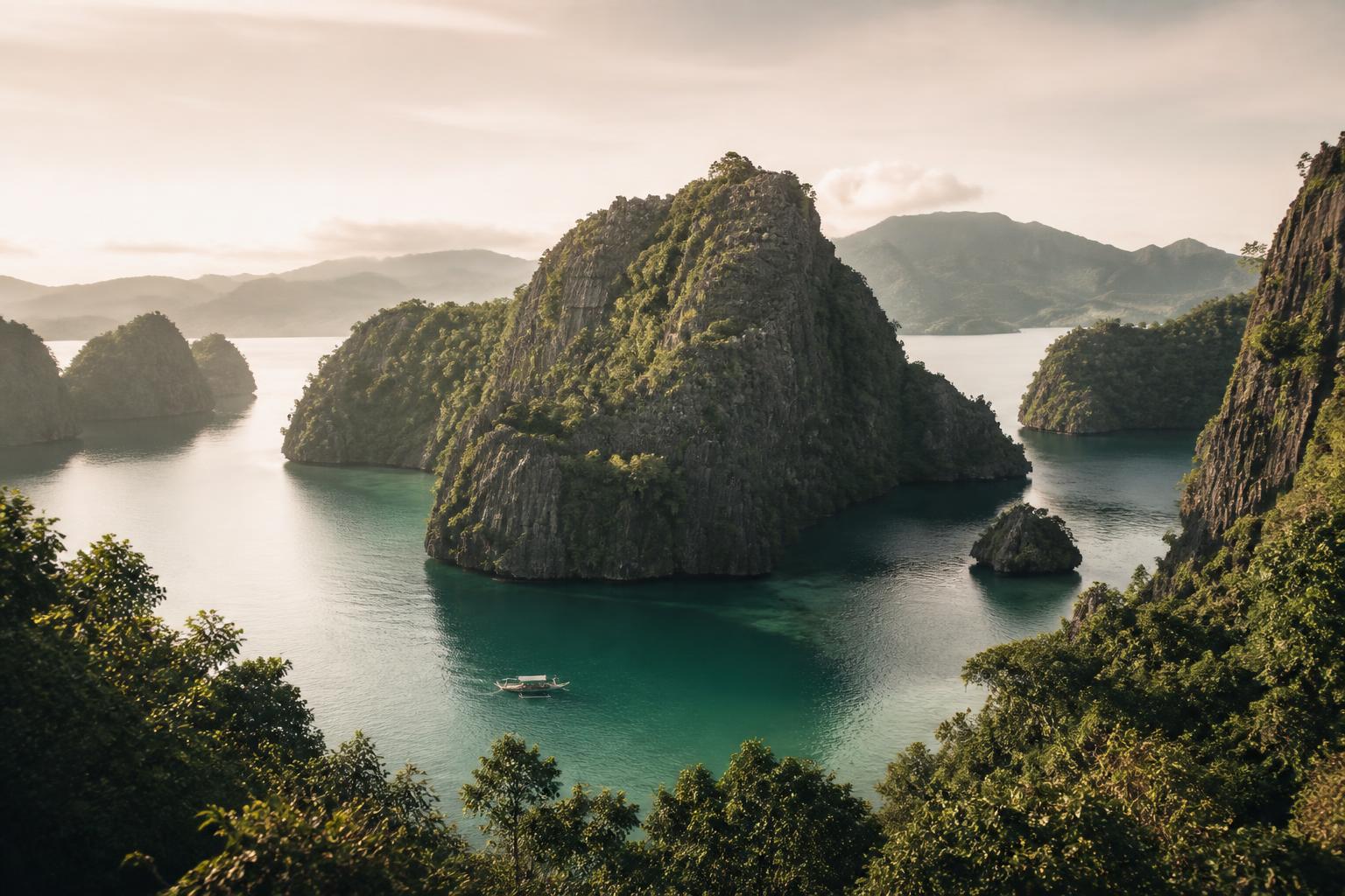 Limestone islands in the Philippines